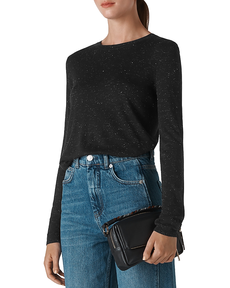 Whistles Womens Black Annie Metallic Knitted Jumper S In Black