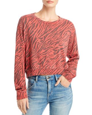 sundry star print crop hoodie