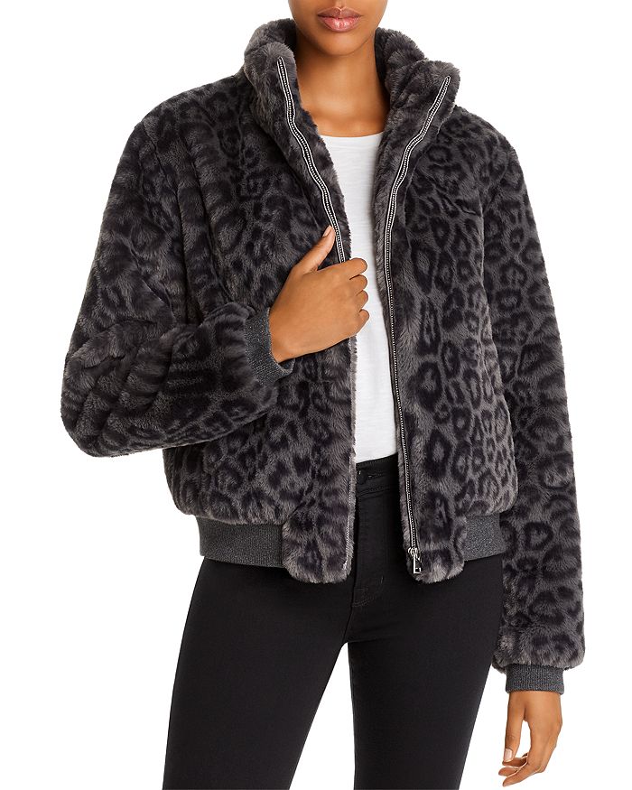 Generation Love Heidi Leopard Print Faux Fur Bomber Jacket