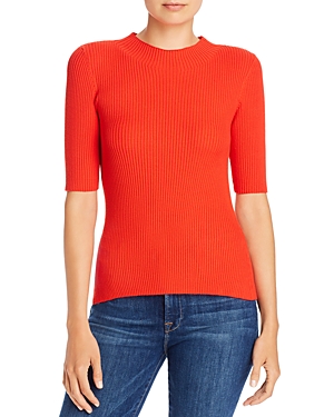 MILLY FIONA WOOL RIBBED-KNIT TOP,062622-Y9