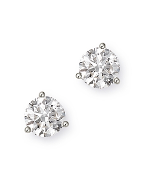 Bloomingdale's Certified Diamond Solitaire Stud Earrings in 14K White Gold, 3.0 ct. t.w. - 100% Excl