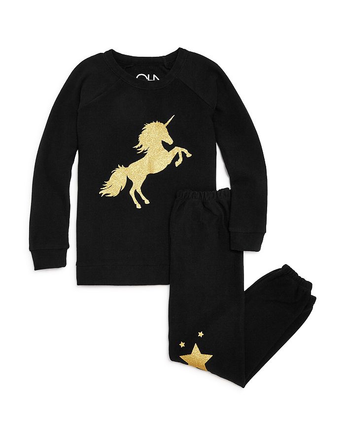 CHASER Girls Unicorn Sweatshirt Star Jogger Pants Big Kid