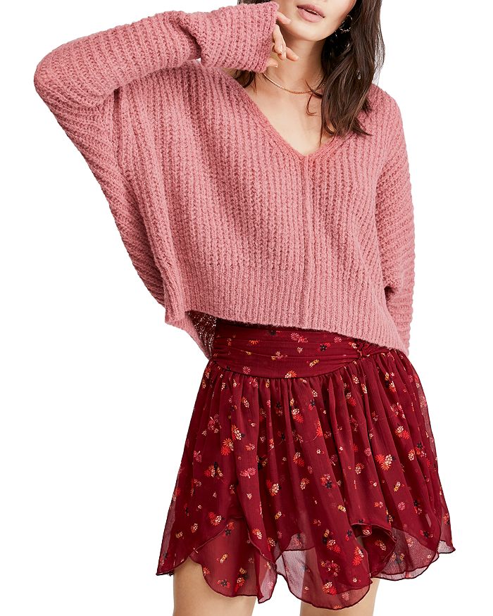 FREE PEOPLE MOONBEAM CROPPED SWEATER,OB1010814