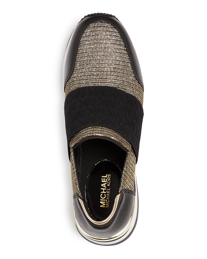 michael kors slip on wedge sneakers