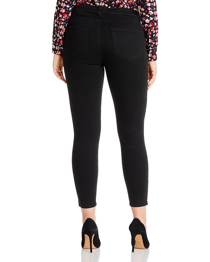 Shop Paige Transcend Verdugo Mid Rise Cropped Skinny Jeans In Black Overdye
