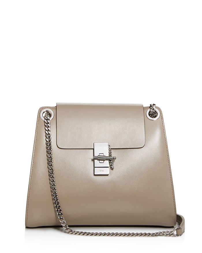 Chloé Annie Leather Shoulder Bag In Motty Grey/silver