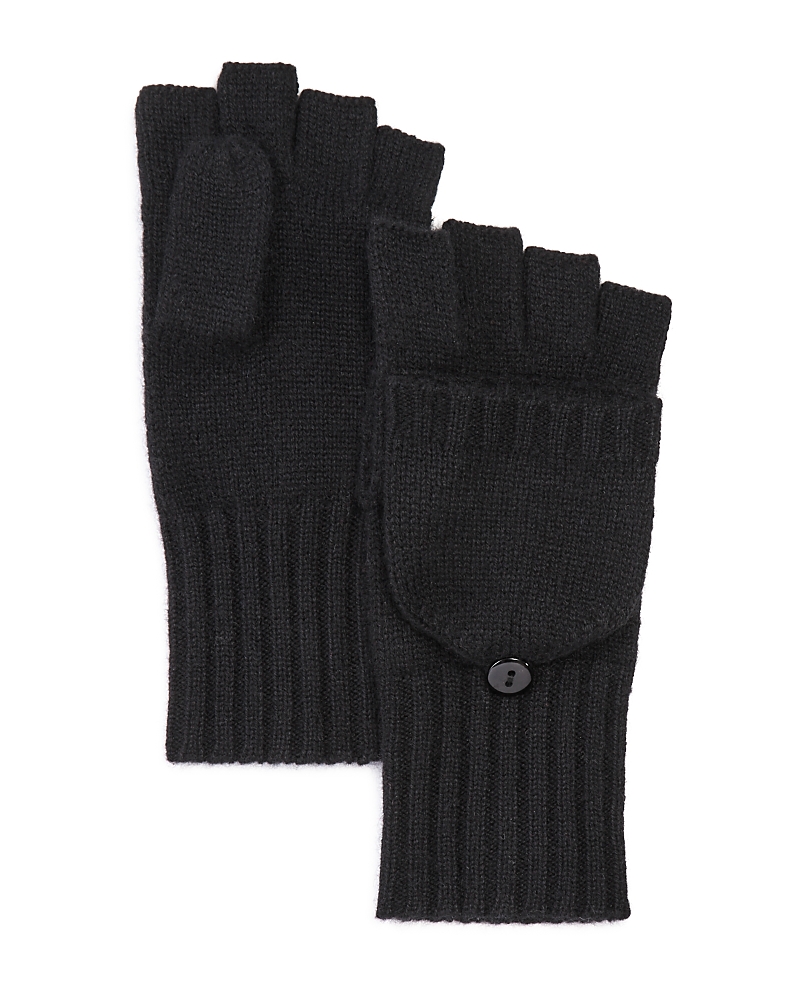 C by Bloomingdale's Cashmere Ribbed Knit Cashmere Pop Top Mittens - Exclusive