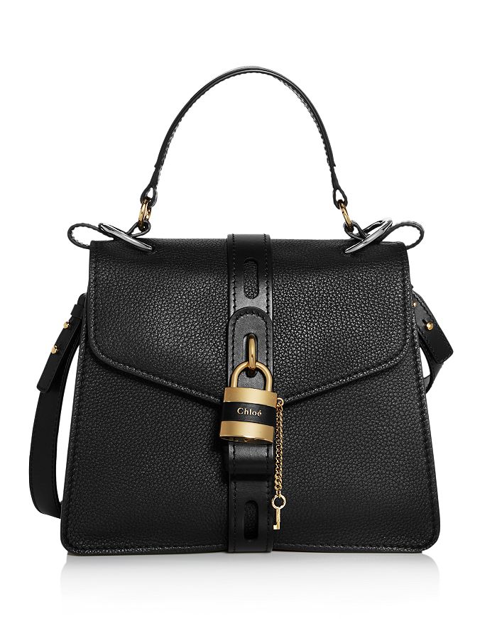 Chloé Aby Large Satchel In Black/gold/silver