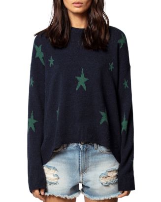 Zadig & Voltaire Markus Star Intarsia Cashmere Sweater | Bloomingdale's