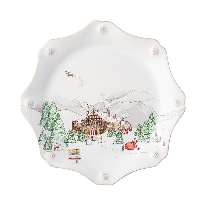 Juliska Berry & Thread North Pole Scalloped Dessert/salad Plate, Set Of 4 In Multi