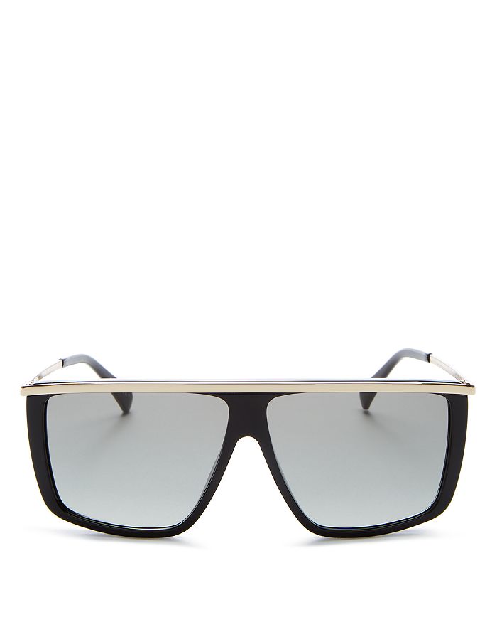 Givenchy Unisex Flat Top Sunglasses, 62mm In Black Gold/dark Gray Solid