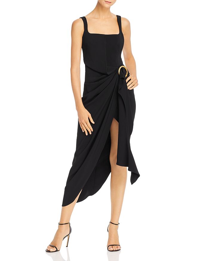 ACLER MAINE DRAPED MIDI DRESS WITH RING DETAIL,AS190752D