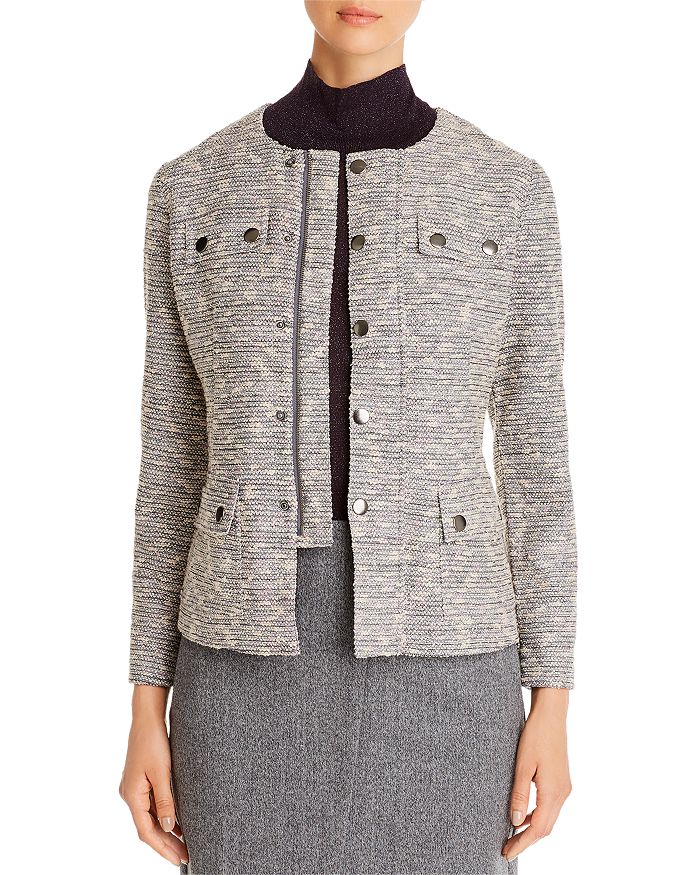 Nic + Zoe The Ritz Metallic Thread Cotton Blend Jacket In Multi
