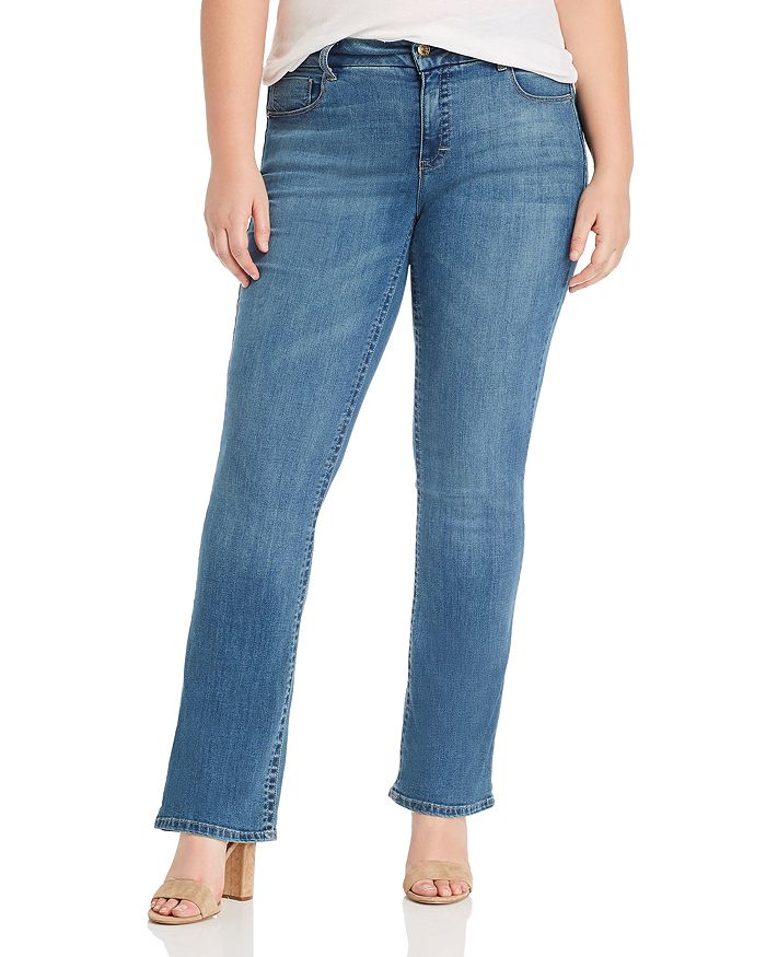 Seven7 Jeans Plus Lia Tummyless Micro-bootcut Jeans In Lone Star