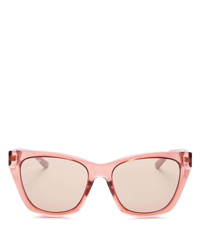 Jimmy Choo Women's Rikki Square Sunglasses, 55mm In Coral/pink Flash Silver Mirrored