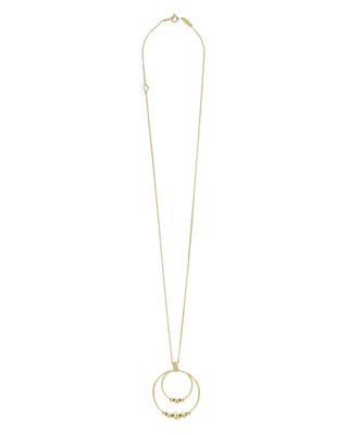 18K Yellow Gold Caviar Gold Rolo Chain Pendant Necklace, 16"-18"