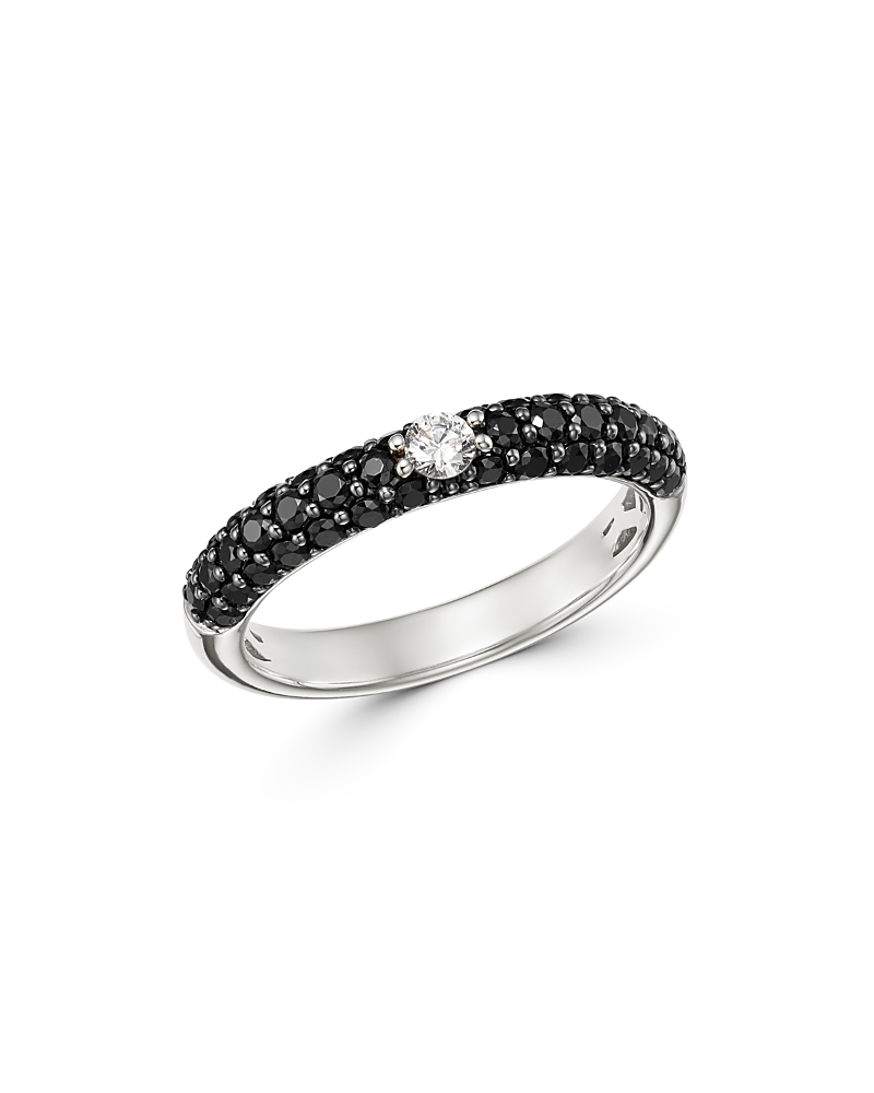Bloomingdale's Black & White Diamond Band In 14k White Gold - Exclusive In Black/white