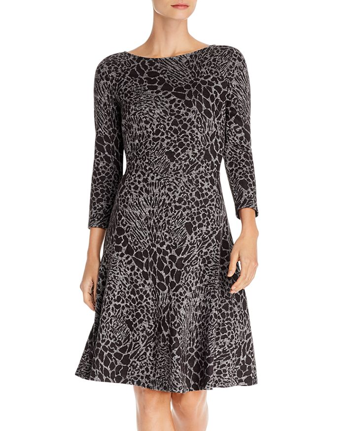 Leota Fit-and-flare Printed Dress In Ocelot