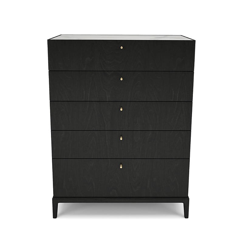 Huppe Hemrik 5-drawer Chest In Blackened Birch/ Ceramic