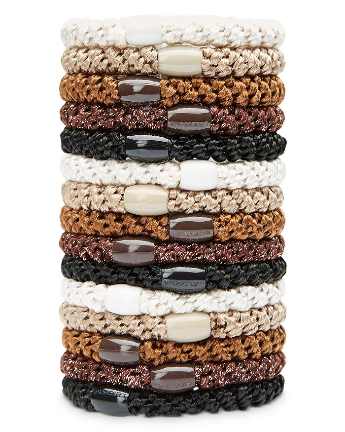 The Finest Accessories L. Erickson Hair Ties, Set Of 15 In Daily Neutral