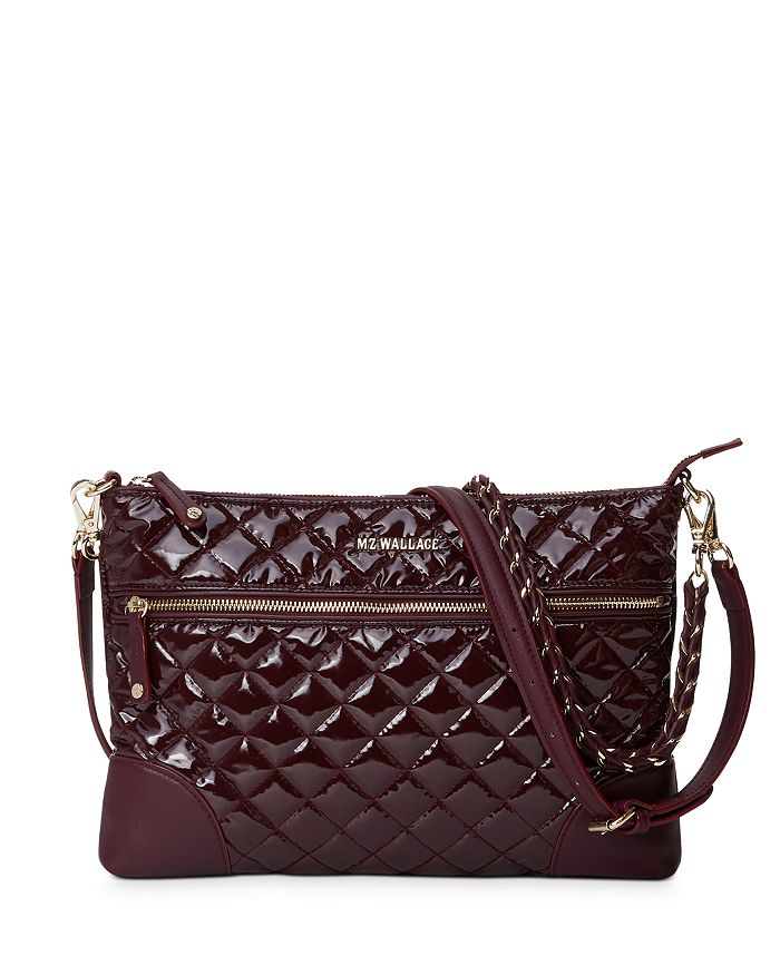 Mz Wallace Crosby Crossbody In Port Lacquer/gold