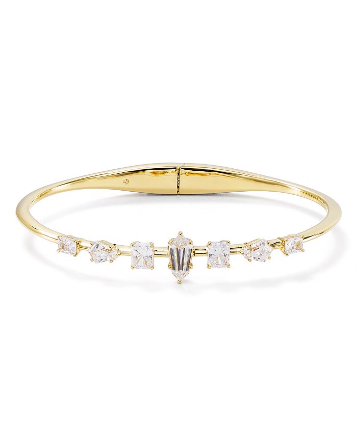 Nadri Eliza Hinged Bracelet In Clear/gold