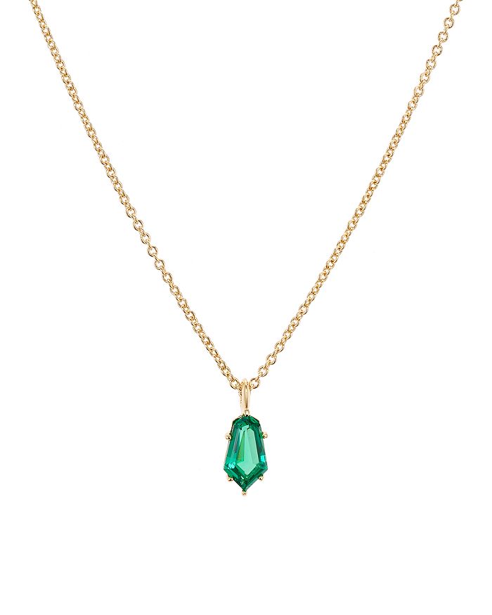 Nadri Eliza Small Pendant Necklace, 15-18 In Green/gold
