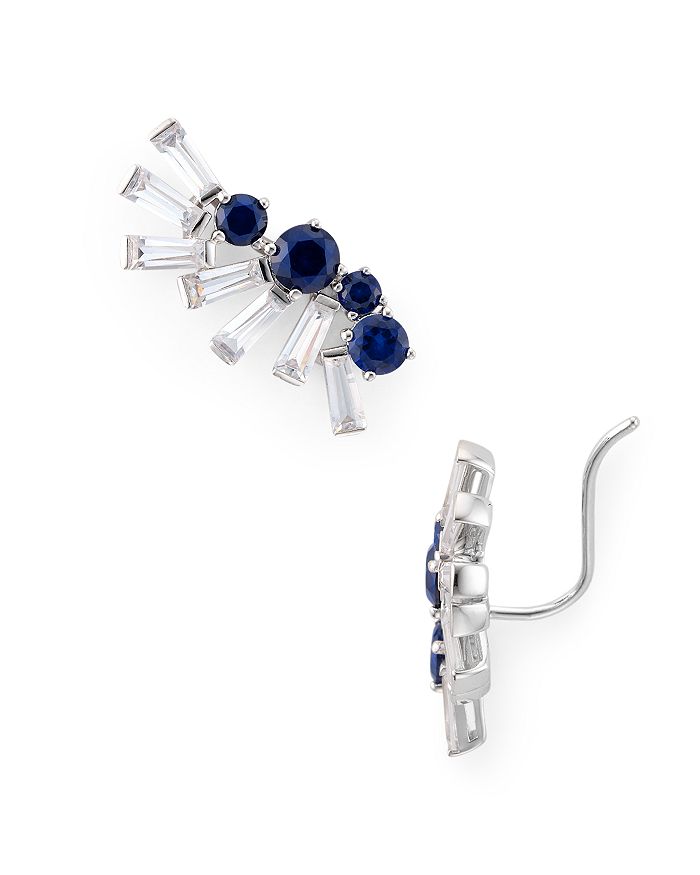 Nadri Astor Ear Crawlers In Blue/silver