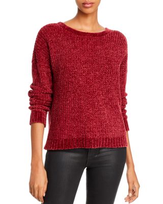 AQUA Lace-Up Chenille Sweater - 100 