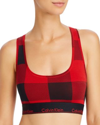 calvin klein buffalo plaid bralette