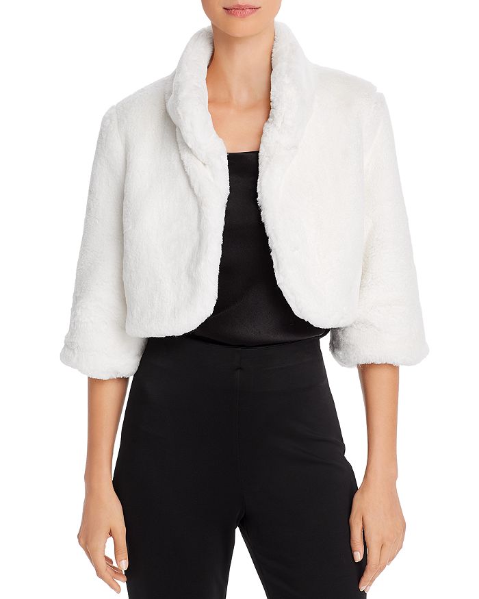 Shop Laundry By Shelli Segal Faux Fur Shrug In Ivory