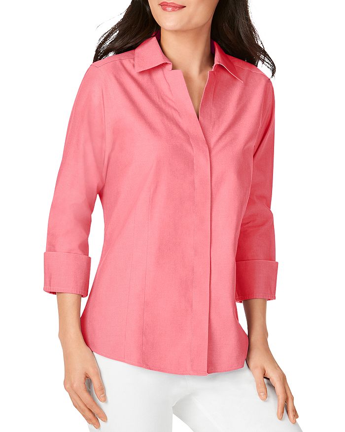 FOXCROFT TAYLOR NON-IRON BUTTON-DOWN TOP,102278