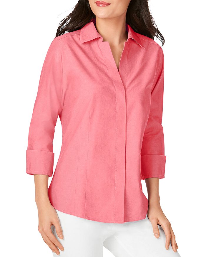 FOXCROFT TAYLOR NON-IRON BUTTON-DOWN TOP,102278