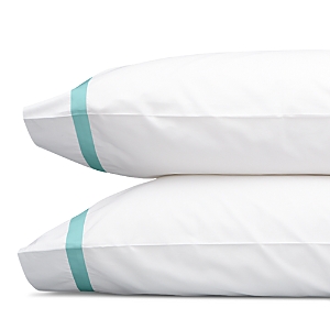 Matouk Lowell Standard Pillowcase, Pair In Aquamarine