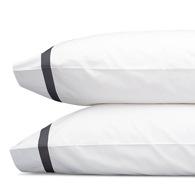 Matouk Lowell King Pillowcase, Pair In Charcoal