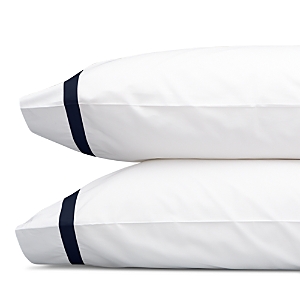 Matouk Lowell Standard Pillowcase, Pair In Navy Blue