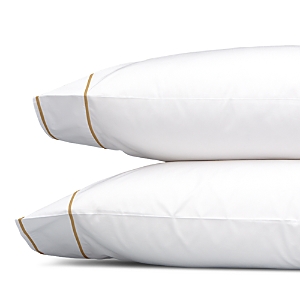 Matouk Set Of 2 Ansonia 500 Thread Count Cotton Percale Pillowcases In Bronze