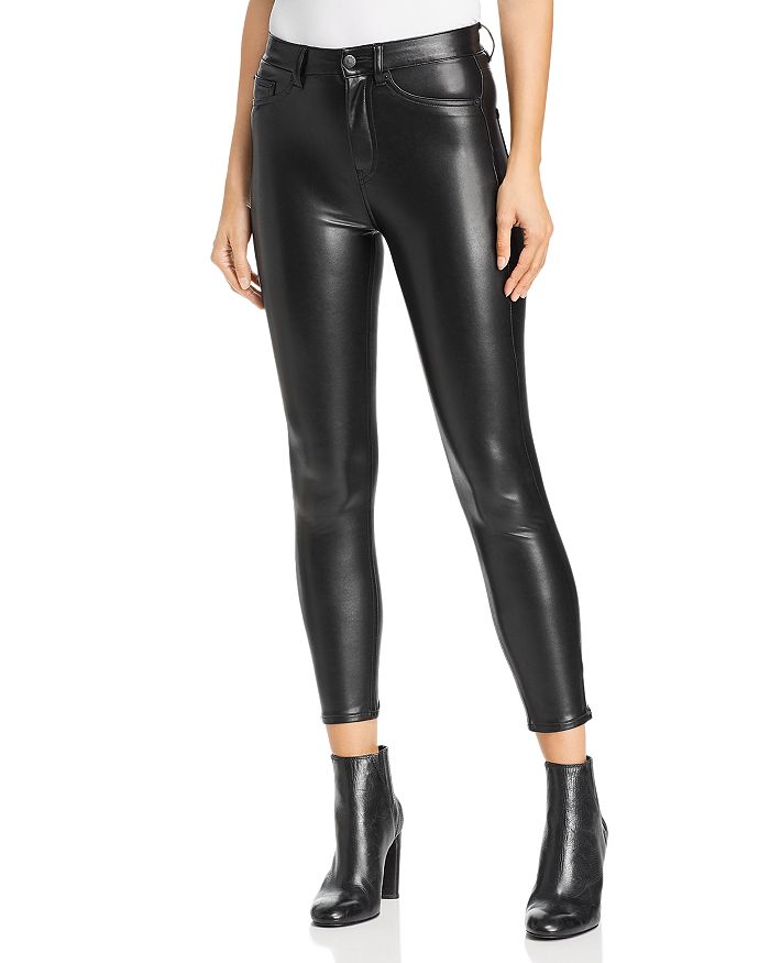 THE KOOPLES FAUX-LEATHER MID-RISE SKINNY JEANS IN BLACK,FJEA19006J