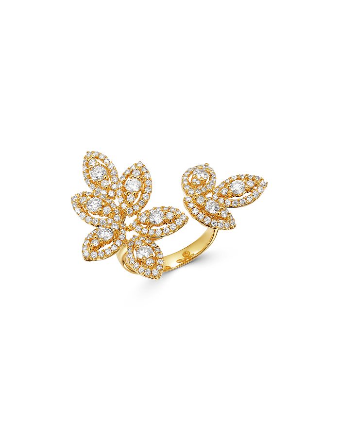 Bloomingdale's Diamond Petal Statement Ring In 14k Yellow Gold, 2.25 Ct. T.w. - 100% Exclusive In White/gold