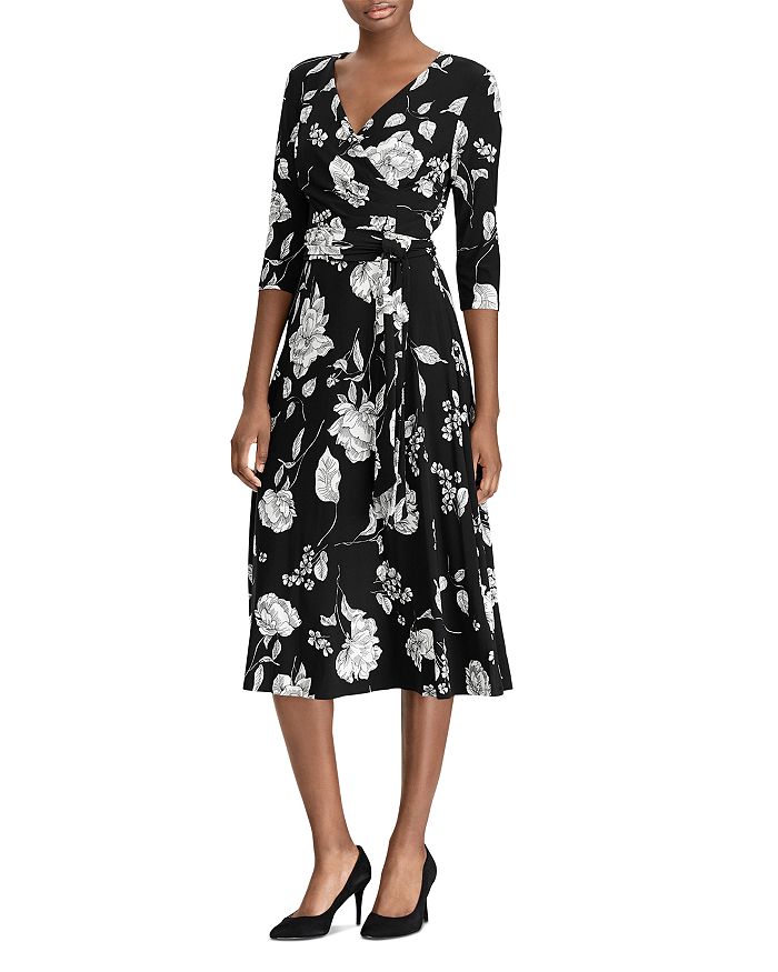 Ralph Lauren Belted Floral Jersey Dress | Bloomingdale's