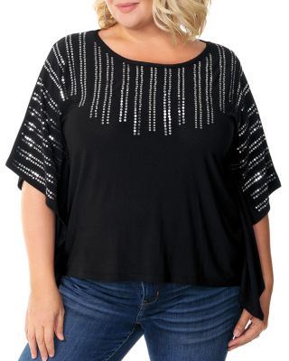 sequin plus size tops