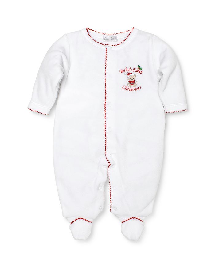 Kissy Kissy Unisex Baby s First Christmas Velour Footie Baby