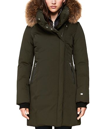 Soia & Kyo Alsina Fur Trim Asymmetric Front Down Coat - 100% Exclusive ...