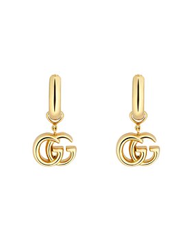Gucci - 18K Yellow Gold Running GG Logo Huggie Hoop Earrings