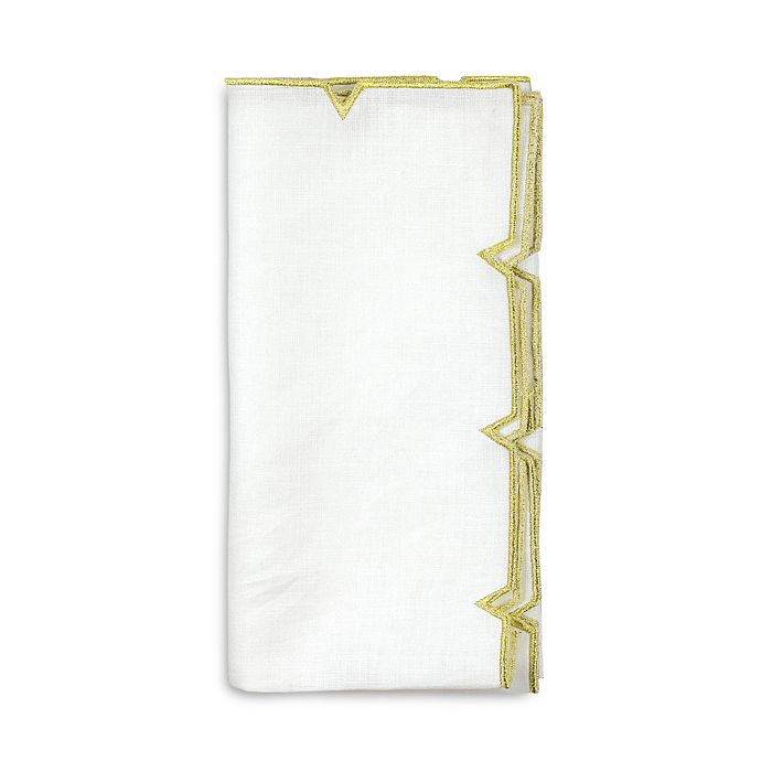 Kim Seybert Divot Napkin In White/gold
