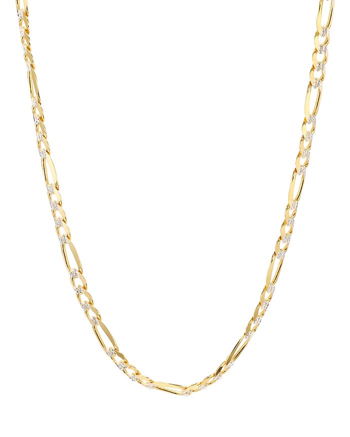 Argento Vivo Figaro Chain Necklace In 18k Gold-plated Sterling Silver, 18 In Gold/silver