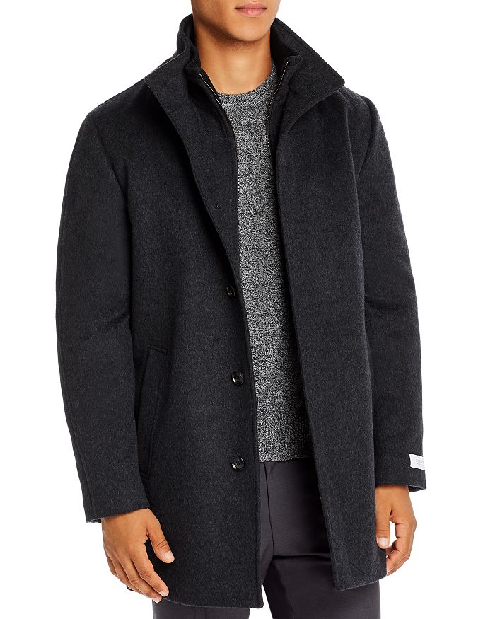Shop Cardinal Of Canada Mont Royal Wool & Cashmere Regular Fit Car Coat In Charcoal