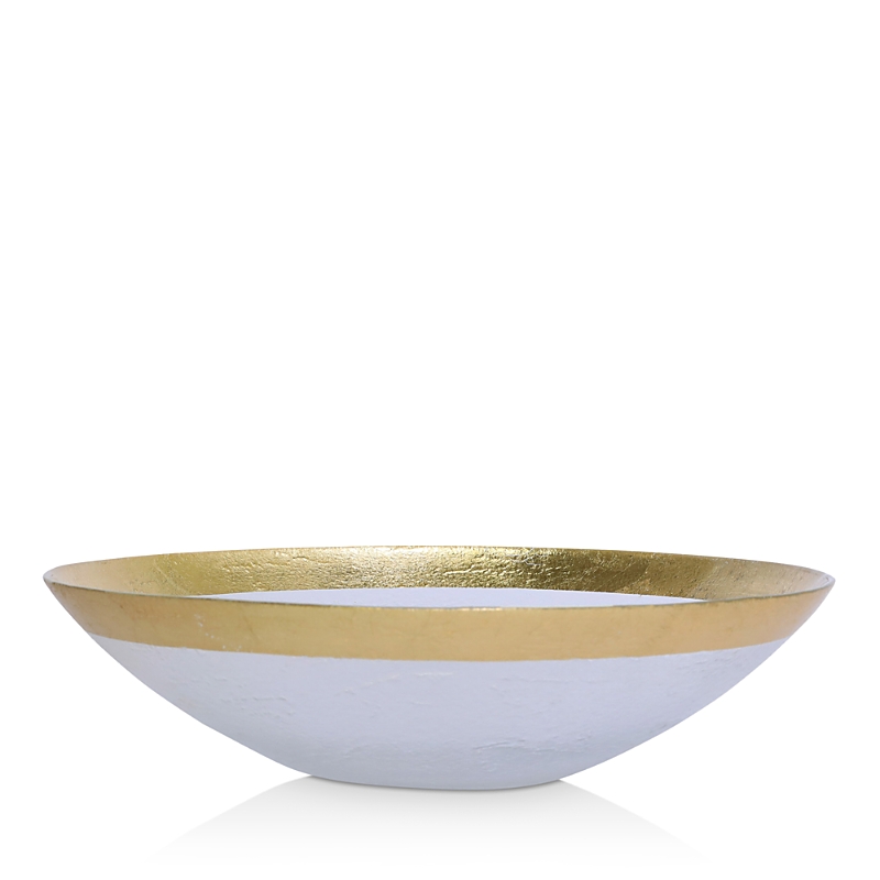 Vietri Rufolo Glass Gold Organic Large Bowl In Gold