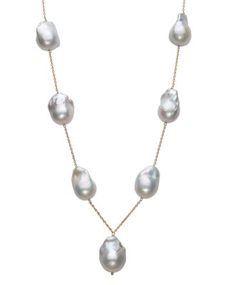 baroque pearl station necklace