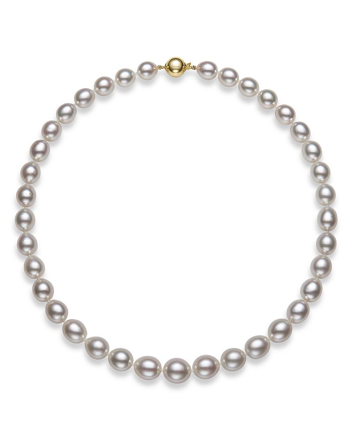 Shop Bloomingdale's White South Sea Cultured Pearl Necklace In 14k Yellow Gold, 18 - 100% Exclusive In White/gold